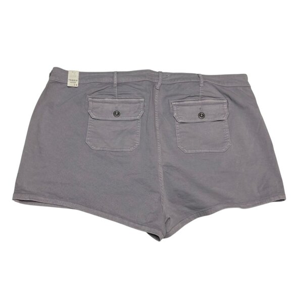 Torrid Womens Size 24 Gray Button Fly Shorts Pockets High Rise Stretch New - Picture 2 of 6